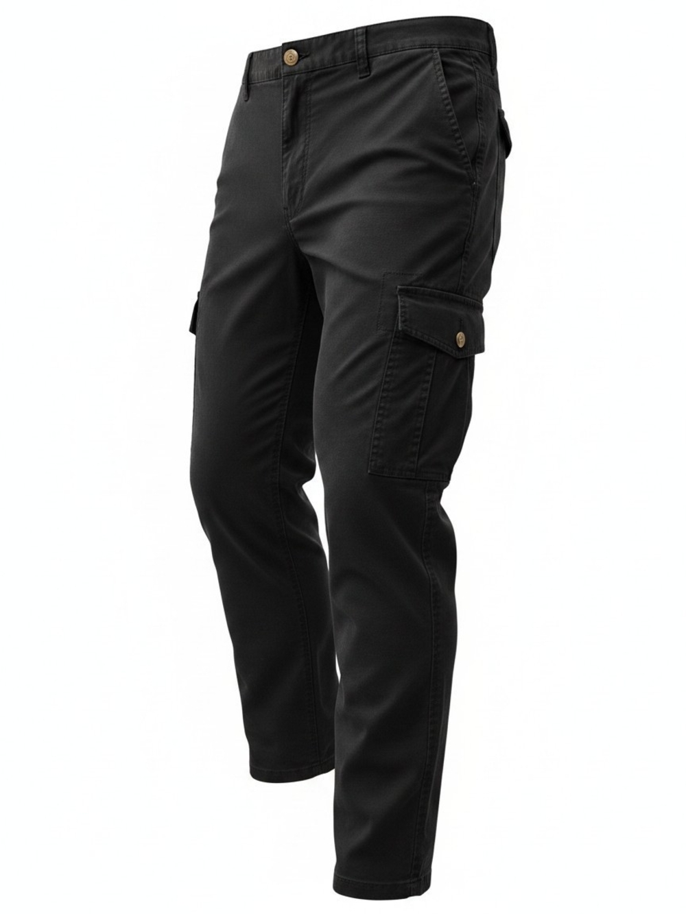 George Black Cargo Pants with Side Flap Pockets